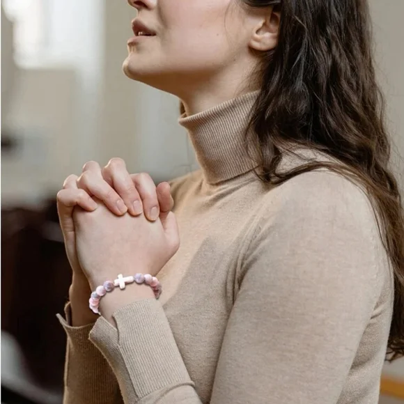 ⚠️Clearance Natural Healing Crystal Cross Bracelet SS - Picture 6 of 6